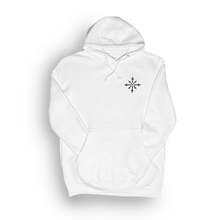 Load image into Gallery viewer, THROUGH THE CHAOS PREMIUM LONG WHITE PULLOVER HOODIE
