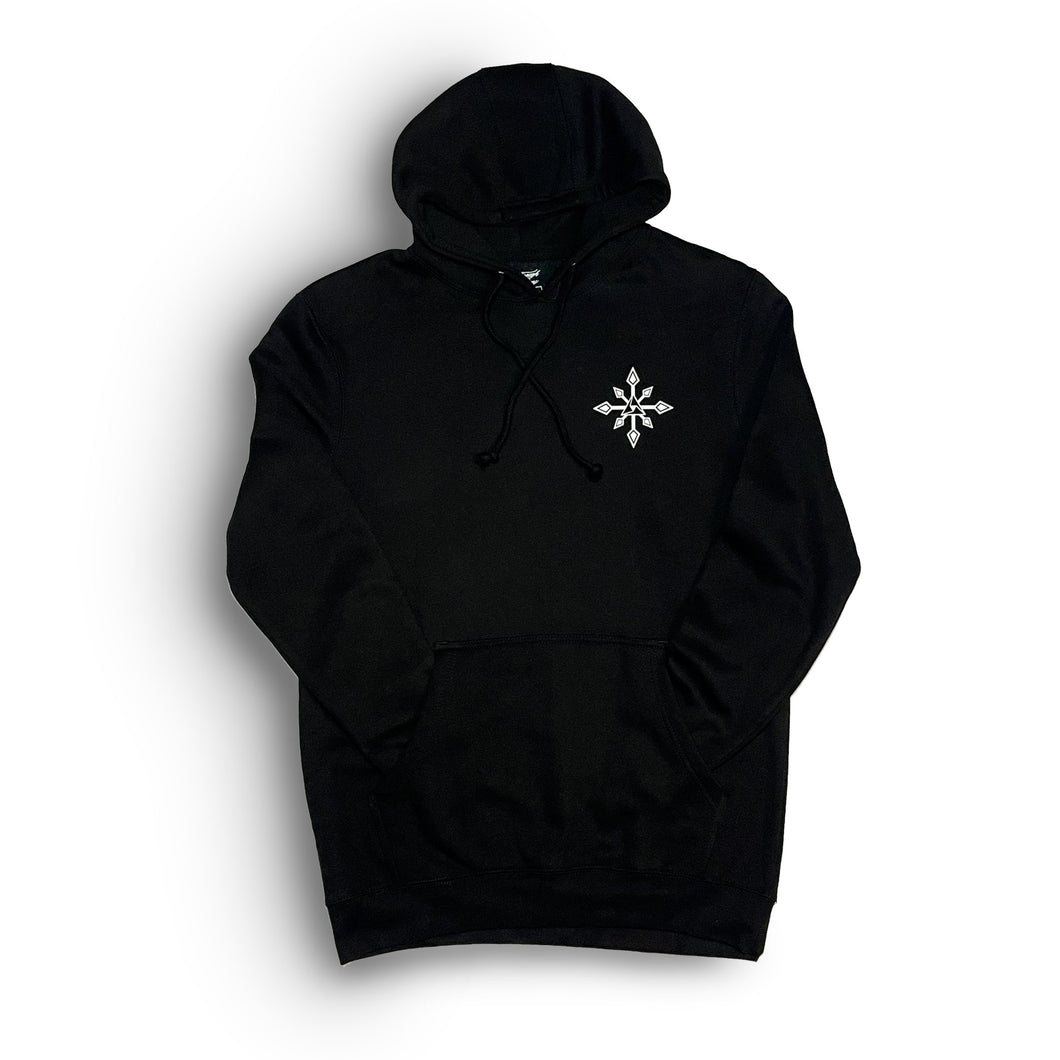 THROUGH THE CHAOS PREMIUM LONG BLACK PULLOVER HOODIE