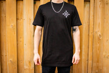 Load image into Gallery viewer, THROUGH THE CHAOS LONG BLACK CREW T SHIRT
