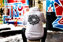 Load image into Gallery viewer, THROUGH THE CHAOS PREMIUM LONG WHITE PULLOVER HOODIE
