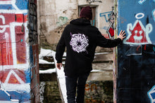 Load image into Gallery viewer, THROUGH THE CHAOS PREMIUM LONG BLACK PULLOVER HOODIE
