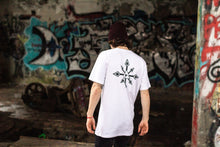 Load image into Gallery viewer, THROUGH THE CHAOS LONG WHITE CREW T SHIRT
